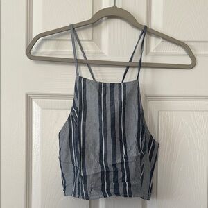 American Eagle Outfitters Striped Blue Sleeveless Women's Top